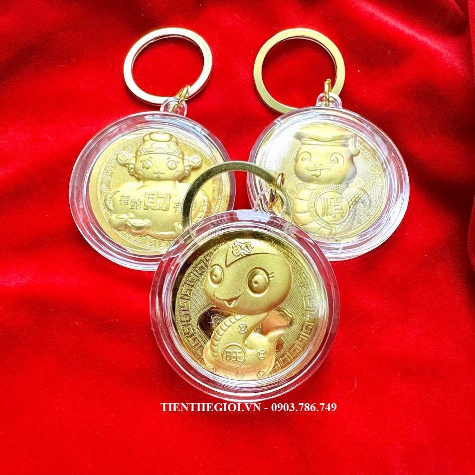 Móc Khóa Đồng Xu Con Rắn Cute